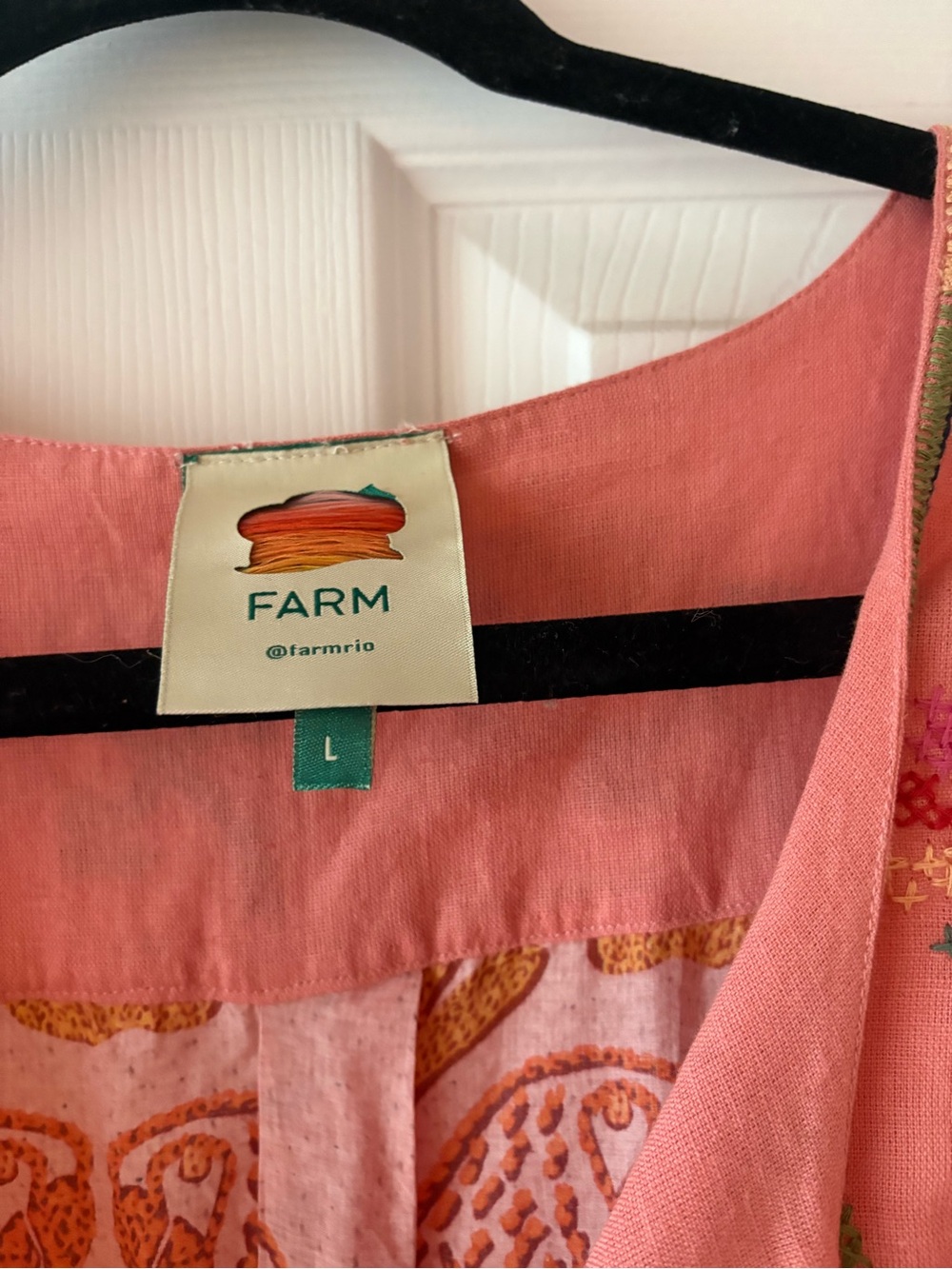 FARM Rio Coral Pink Printed Tiered Maxi Dress - Picture 2 of 2
